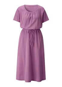 Sommerkleid WITT "Jersey-Kleid Sommerkleid mit gekr&auml;uselte Ausschnitt", Damen, Gr. 36, N-Gr, lila (violett), Basic, Rundhals, Kleider Sommerkleid