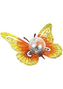 LED Gartenleuchte Maximex "Modell Schmetterling", orange (gold), B:35cm H:11,5cm L:27,5cm, Leuchten, LED Gartenleuchte, dekorative Gartenbeleuchtung, solarbetrieben, witterungsbest&auml;ndig