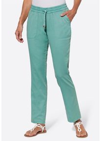 Schlupfjeans SIEH AN "Jeans Schlupfjeans mit gesmoktem Bund", Damen, Gr. 19, Kurzgr&ouml;&szlig;en, gr&uuml;n (salbei), Denim/Jeans, , Basic, weit, Jeans Schlupfjeans