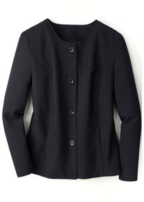 Blusenblazer SIEH AN "Blazer Kurzblazer in pflegeleichter Qualit&auml;t", Damen, Gr. 46, schwarz, Web, Stoff, , Elegant, Blazer Blusenblazer