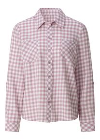 Hemdbluse WITT "Karo-Flanellbluse Flanellbluse im Karo-Dessin", Damen, Gr. 38, mauve, ecru, kariert, Flanell, , Sportlich, Blusen Hemdbluse