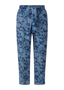 Schlupfhose SIEH AN "7/8-Freizeithose 7/8-Hose mit bedrucktem Bindeg&uuml;rtel", Damen, Gr. 48, Normalgr&ouml;&szlig;en, blau (jeansblau, bleu, bedruckt), Web, Stoff, , Elegant, Hosen Schlupfhose