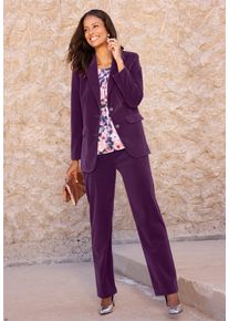 Stoffhose WITT "Samt-Hose Samthose mit Dehnbund hinten", Damen, Gr. 21, K-Gr, lila (traube), Samt, , Elegant, Hosen Stoffhose