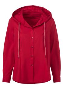 Klassische Bluse Heine "Bluse Langarm-Bluse mit Kapuze", Damen, Gr. 40, rot, Web, Stoff, , Modisch, Blusen Klassische Bluse