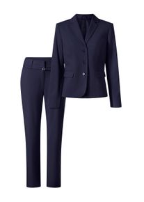 Business-Kost&uuml;m Heine "Hosenanzug Hosenanzug in elastischer Qualit&auml;t", Damen, Gr. 34, blau (marine), Elegant, Kost&uuml;me Business-Kost&uuml;m