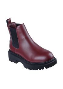 Chelseaboots Skechers "MODERN RUGGED-THE VOYAGER", Damen, Gr. 37, Textil, rot (dunkelrot), Leder, Schuhe Chelseaboots, Stiefelette mit Memory Foam - Ausstattung