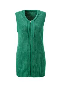 Strickweste SIEH AN "Long-Strickweste Strickweste in Longform", Damen, Gr. 44, gr&uuml;n, Sportlich, Rundhals, Westen Strickweste