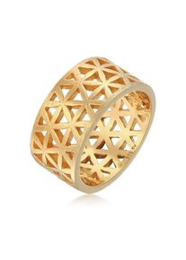 Silberring Elli "Ring Bandring Lebensblume Blume 925 Silber" Gr. 58, gold, Fingerringe, Damen, 58, Silber 925 (Sterlingsilber), Silberring