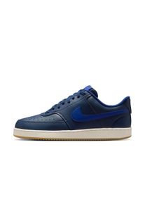 Sneaker Nike Sportswear "COURT VISION LOW", Herren, Gr. 42,5, blau (midnight navy, deep royal blau, sail), Leder, Synthetik, Schuhe Sneaker, Design auf den Spuren des Air Force 1