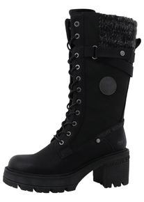 Winterstiefel Mustang Shoes "Madlin", Damen, Gr. 39, Warmfutter, Varioschaft, schwarz, Lederimitat, Textil, Schuhe Winterstiefel, Snowboots, Winterstiefel mit Textilkragen