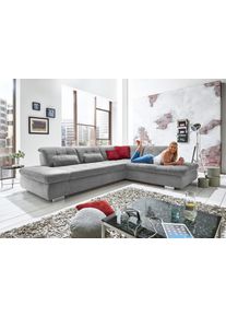Ecksofa DIE PLANBAR "MP-IN17004 L-Form, Breite 323 cm, mit Kaltschaum-Polsterung", silber, B:323cm H:84cm T:260cm, 100% Polyester, Sofas, Ecksofa, inkl. Sitztiefenverstellung, wahlweise weitere Funktionen