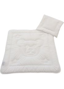 Steppbett + Kopfkissen Dreams "Teddyb&auml;r", wei&szlig;, B/L: 80cm x 80cm Anzahl Teile 1, B/L: 35cm x 40cm Anzahl Teile 1, Bezug: Kunstfaser F&uuml;llung: Kunstfaser, normal, Bettdecken Bezug: 100% Polyester. Kopfkissen Bezug: 100% Polyester. Bettdecken F&uuml;llung: 100% Polyester. Kopfkissen F&uuml;llung: 100% Polyester, Bettwaren-Sets, Steppbett + Kopfkissen, Praktisches Set f&uuml;r Babys und Kleinkinder