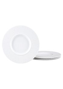 Teller Creatable "Show Time Drop wei&szlig;, Gourmetteller 4-tlg.", wei&szlig;, Porzellan, Speiseteller, Teller, Moderne Formgebung, Fine Dining-Charakter, Relief Oberfl&auml;che