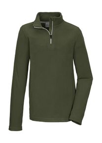Fleeceshirt Killtec "KSW 502 BYS FLC SHRT", Jungen, Gr. 140, gr&uuml;n (waldmeister), Obermaterial: 100% Polyester, Shirts Fleeceshirt, Schnelltrocknend, warm, Stehkragen, Kinnschutz, Rei&szlig;verschluss