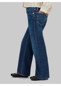 Weite Jeans Calvin Klein, M&auml;dchen, Gr. 14 (164), N-Gr, blau (authentic dunkelblau), Denim/Jeans, Obermaterial: 99% Baumwolle, 1% Elasthan, unifarben, weit lang, Jeans Weite Jeans, verstellbarer Bund, weites Bein, hohe Taille, Baumwoll-Stretch