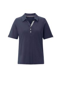 Poloshirt WITT "Poloshirt Poloshirt mit Zierriegel", Damen, Gr. 48, marine, Sportlich, Shirts Poloshirt