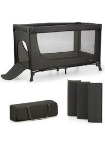Baby-Reisebett Kinderkraft "2in1 JOY LIGHT, grau", Baby, Gr. B/H/L: 69cm x 76cm, kein H&auml;rtegrad, schwarz (grau), Kunststoff, Polyester, Stahl, Babybetten Baby-Reisebett, mit Tragetasche