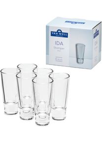 Schnapsglas Van Well "Ida", transparent (klar), B:4cm H:10,2cm, Glas, Trinkgef&auml;&szlig;e, Schnapsglas, sp&uuml;lmaschinengeeignet, 4 cl, 6-teilig