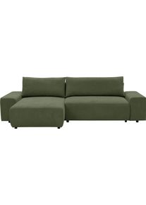 Ecksofa WERK2 "Amsterdam mit Bett & Bettkasten, viel Platz, modernes Design", mayfly, B:300cm H:76cm T:150cm, 92% Polyester, 8% Nylon, Sofas, Ecksofa, Struktur fein, L-Form, XXL, Schlaffunktion, Bettkasten
