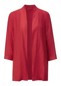 Blusenblazer WITT "Blusenjacke Blusenjacke in feuchtigkeitsregulierender Qualit&auml;t", Damen, Gr. 42, rot (erdbeere), Basic, V-Ausschnitt, Blazer Blusenblazer