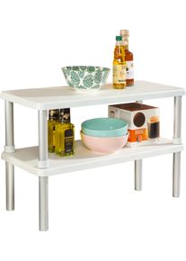 K&uuml;chenregal Ruco, grau (alu, wei&szlig;), B:55cm H:36cm T:23,5cm, Aluminium, Regale, K&uuml;chenregal, 2 Etagen, Aluminium/Kunststoff