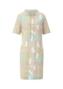 Shirtkleid SIEH AN "Jersey-Kleid Shirtkleid mit Buchstaben-Druck", Damen, Gr. 48, Normalgr&ouml;&szlig;en, beige (sand, mint, bedruckt), Modisch, Kleider Shirtkleid