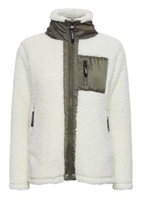 Sweatjacke oxmo "Fleecejacke OXEllin", Damen, Gr. S, wei&szlig; (cloud dancer), Obermaterial: 100% Polyester PES., Jacken Sweatjacke
