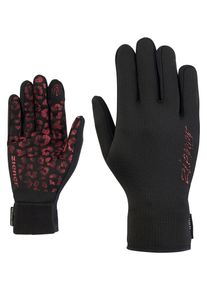 Fahrradhandschuhe Ziener "LICKOSO-Z TOUCH JUNIOR", Kinder, Gr. 6, schwarz (schwarz.fiery rot), Materialmix, Handschuhe Fahrradhandschuhe, weich, w&auml;rmend, atmungsaktiv, TOUCH-Funktion