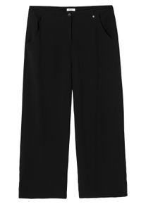 Stoffhose sheego "Anzughose Hose mit High-Waist-Bund und weitem Bein", Damen, Gr. 44, N-Gr, schwarz, Sportlich, Hosen Stoffhose, High-Waist, im Curvy-Schnitt ELLA