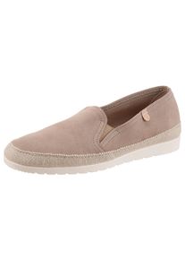 Slipper VERBENAS "NURIA", Damen, Gr. 39, ungef&uuml;ttert, beige (taupe), Veloursleder, unifarben, Schuhe Slipper, Espadrille, Schlupfschuh, Halbschuh mit Stretcheins&auml;tze