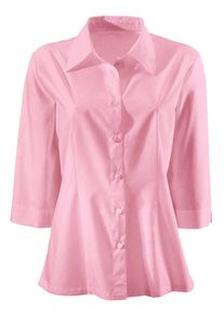 Klassische Bluse SIEH AN "Bluse Hemdbluse mit 3/4-&Auml;rmeln", Damen, Gr. 52, rosa (ros&eacute;), Basic, Blusen Klassische Bluse