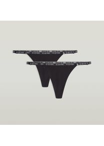 G-Star Raw G-String G-STAR "AVALON, 2 PACK G-STRING", Damen, Gr. M, 2 Stk., Jersey, schwarz, Jersey, Obermaterial: 95% Baumwolle, 5% Elasthan, unifarben, eng, Unterhosen G-String, mit verstellbaren Riemchen