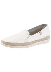 Slipper VERBENAS "NURIA", Damen, Gr. 36, ungef&uuml;ttert, wei&szlig;, Leder, unifarben, Schuhe Slipper, Espadrille, Schlupfschuh, Halbschuh mit Stretcheins&auml;tze
