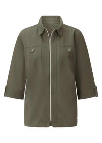 Jeansbluse WITT "Jeansbluse Jeansbluse mit Rei&szlig;verschluss", Damen, Gr. 36, khaki, Denim/Jeans;Twill, , Sportlich, Blusen Jeansbluse