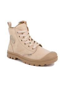 Winterboots Palladium "PAMPA HI ZIP WL WILD", Damen, Gr. 37,5, w&auml;rmend, beige (warm sand), Leder, Schuhe Winterboots, Winterschuhe, Winterstiefel, Snowboots, gef&uuml;ttert