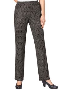 Schlupfhose WITT "Jersey-Hose Jerseyhose in Winter-Qualit&auml;t", Damen, Gr. 195, Kurzgr&ouml;&szlig;en, taupe, gemustert, Jersey, , Basic, gerade, Hosen Schlupfhose