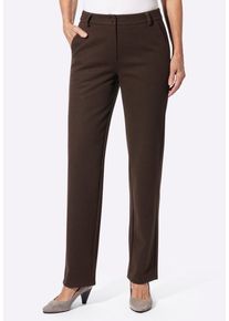 Stoffhose WITT "Stoff-Hose Stoffhose in Jersey-Qualit&auml;t", Damen, Gr. 24, Kurzgr&ouml;&szlig;en, braun (schoko), Jaquard, , Basic, gerade, Hosen Stoffhose