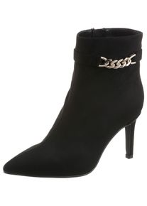 Stiefelette ANISTON SHOES, Damen, Gr. 40, Synthetik Textil, schwarz, Veloursleder, unifarben, Basic, Schuhe Stiefelette, Ankle Boots mit goldener Zierkette - NEUE KOLLEKTION