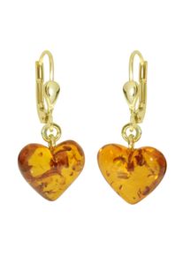Paar Ohrh&auml;nger OSTSEE-SCHMUCK "OSTSEE-SCHMUCK Ohrh&auml;nger Herz 11 mm Ohrh&auml;nger Herz 11 mm", gelb (wei&szlig;, neutral), Ohrringe, Damen, 28 x 11mm, Gelbgold 333, Paar Ohrh&auml;nger