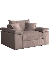 XXL-Sessel OTTO HOME "Soft&Cosy, B: 151 cm - OTTO. Verl&auml;ssliche Qualit&auml;t.", grau (taupe), B:151cm H:93cm T:123cm, 100% Polyester, Sessel, XXL-Sessel, Mega-Sessel, Cord oder Chenille-Struktur, mit 2 Zierkissen
