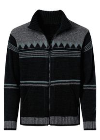 Strickjacke WITT "Strickjacke Strickjacke mit Woll-Anteil", Herren, Gr. 48, schwarz, gemustert, Strick, , Basic, Strickjacken Strickjacke
