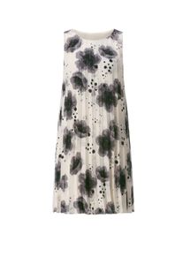 Shirtkleid WITT "Plisseekleid Plisseekleid in leichter A-Linie", Damen, Gr. 42, Normalgr&ouml;&szlig;en, wei&szlig; (champagner, grau, bedruckt), Elegant, Rundhals, Kleider Shirtkleid