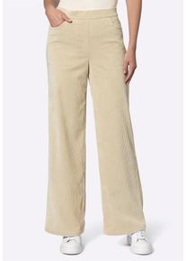 Schlupfhose Heine "Hose Cordhose mit Dehnbund hinten", Damen, Gr. 48, Normalgr&ouml;&szlig;en, sand, Cord, , Modisch, weit, Hosen Schlupfhose
