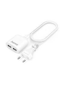 Hama Netzteil "USB Netzteil, 1,9 m, 2,4 A, 2x USB-A, Wei&szlig;", wei&szlig;, B:5cm, Netzteile, Netzteil