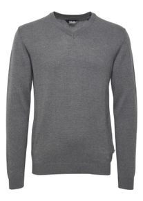!Solid Strickfleece-Pullover SOLID "Strickpullover SDAlegre", Herren, Gr. M, grau (gray melange), Obermaterial: 100% Baumwolle CO., Pullover Strickfleece-Pullover