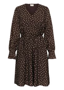 Midikleid Kaffe "Damen Kleid KAdotte", Damen, Gr. 40, N-Gr, braun (coffee bean turtledove dot), Obermaterial: 80% Viskose CV. 20% Polyamid PA., Kleider Midikleid