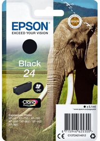 Epson Tintenpatrone "Black 24 Claria Photo HD Ink", schwarz, Tintenpatronen, original Epson Druckerpatrone 24 schwarz, Tintenpatrone
