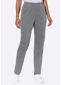 Bequeme Jeans SIEH AN "Jeans Schlupfjeans in Stretch-Qualit&auml;t", Damen, Gr. 22, Kurzgr&ouml;&szlig;en, grau (grau denim), Basic, Jeans Bequeme Jeans
