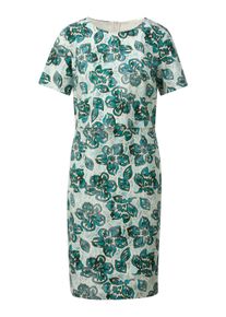 Jerseykleid WITT "Webkleid Druckkleid in 2-in-1-Optik", Damen, Gr. 54, Normalgr&ouml;&szlig;en, bunt (ozean, petrol, bedruckt), Elegant, Rundhals, Kleider Jerseykleid
