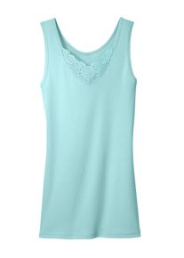 Achselhemd WITT "Achselhemd Achselhemd mit verschiedenen Spitzen-Motiven 3 St&uuml;ck", Damen, Gr. 48/50, 3 Stk., N-Gr, blau (ros&eacute;, bleu, mint), Feinripp, , Basic, Unterhemden Achselhemd